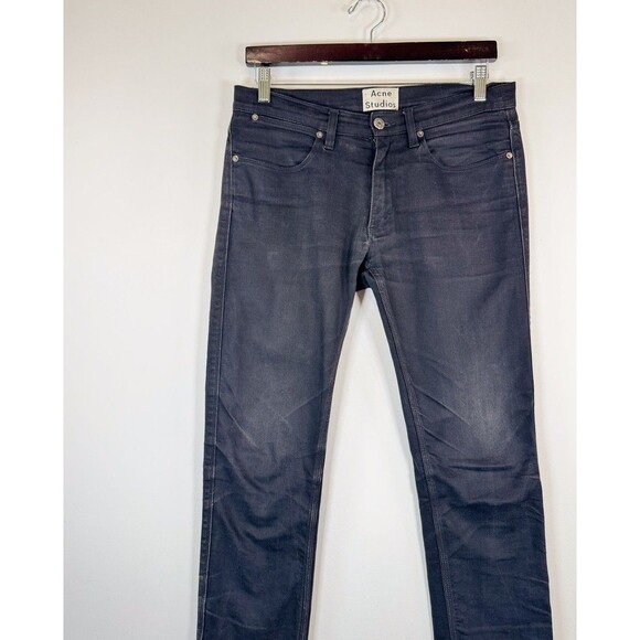 Acne Studios Mens Jeans Black Denim Max Cash Skinny Slim Stretch Dark Wash 30x28 - Picture 5 of 10